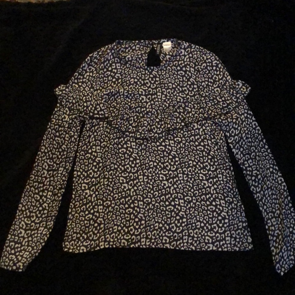 Black and White Cheetah print blouse